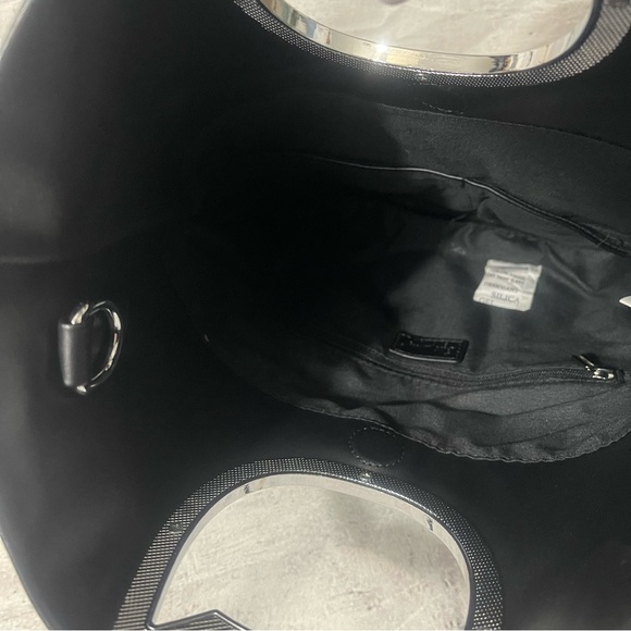 NWOT BLACK PU LEATHER CAT TOTE OR CROSSBODY - Picture 8 of 10